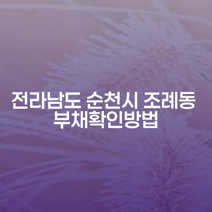 전라남도 순천시 조례동에서 부채 확인하는 방법은 무엇인가요?